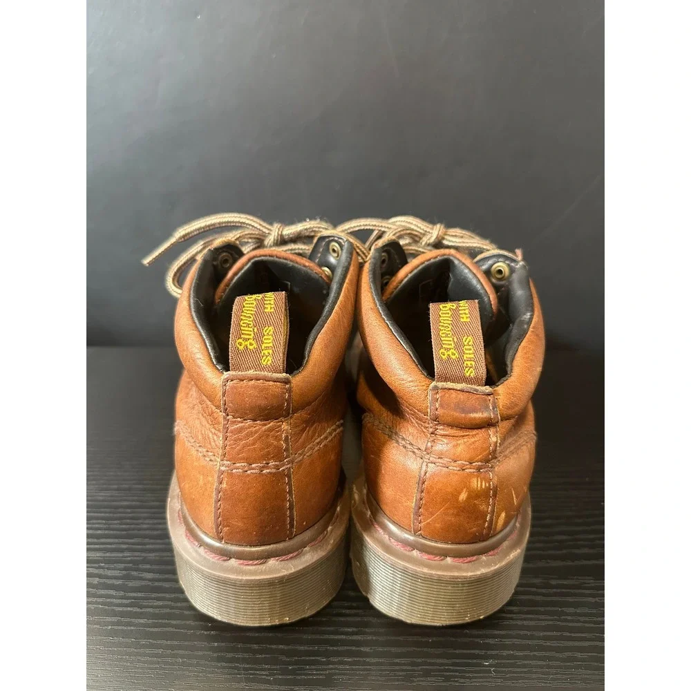Dr. Martens 8287 Tan Leather Chunky Ankle Boots Mens 6 Womens 7 Vintage Lug Sole